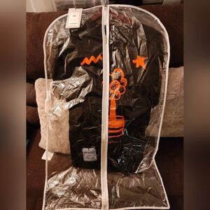 Alexander McQueen By Mcq Black/Orange T-Shirt with Orange Flower Design Bold Log